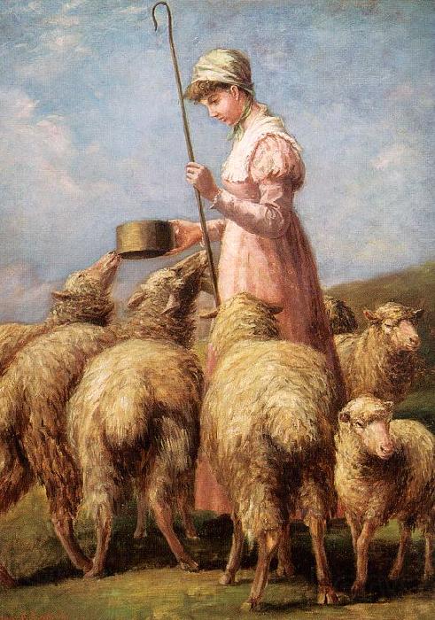 Anna Chamberlain Freeland Shepherdess Spain oil painting art